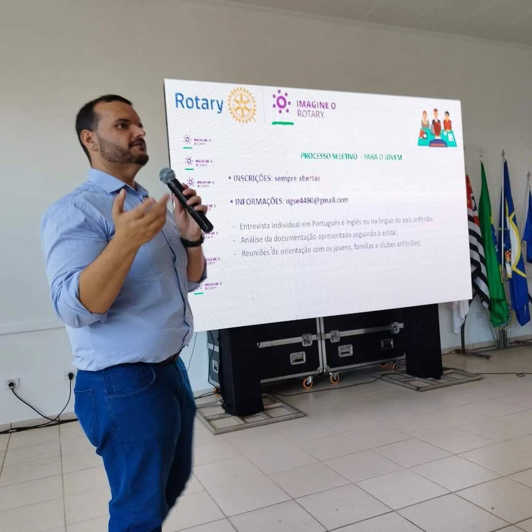 Rodrigo Mello apresentou os programas de jovens, Intercâmbio de jovens, NGSE e demais programas envolvendo viagens internacionais