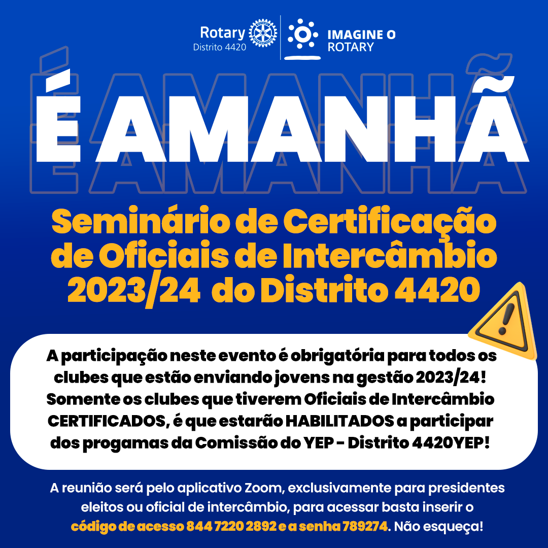 Presidente, sua presença é obrigatória. Não esqueça!