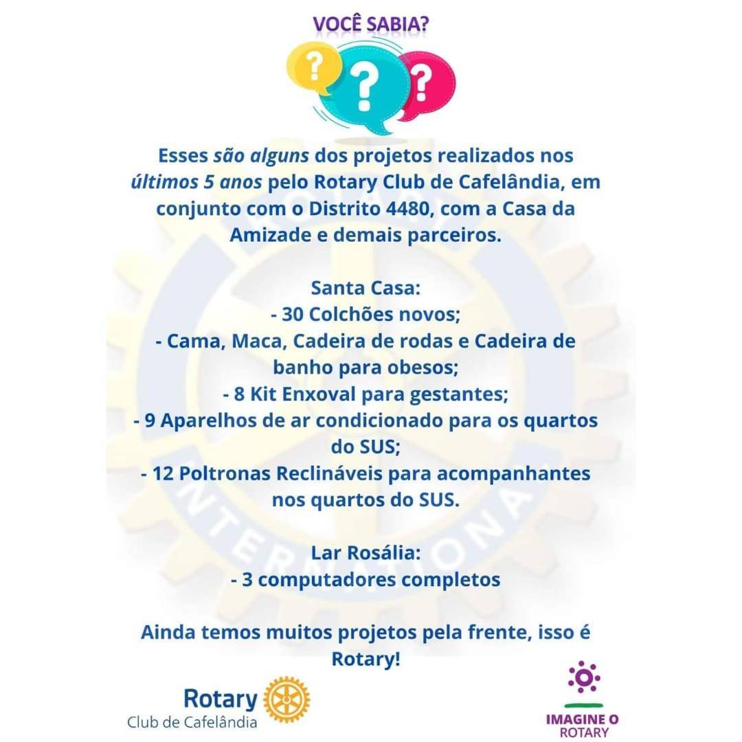 Realizações do Rotary Club de Cafelândia: