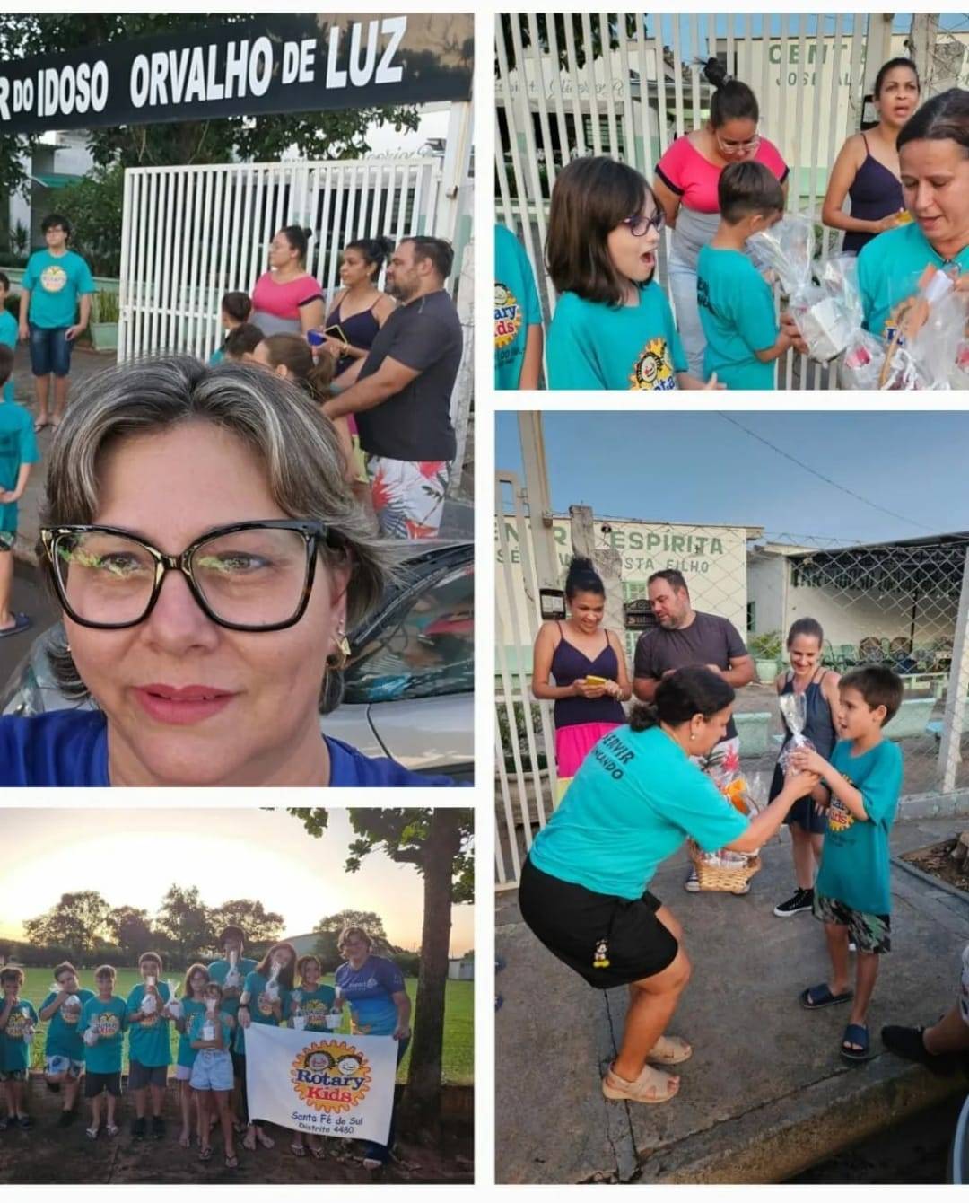 E o Rotary Kids de Santa Fé do Sul realizou a entrega de produtos de limpeza, higiene pessoal e alimentos para o Lar de Idosos Orvalho de Luz.