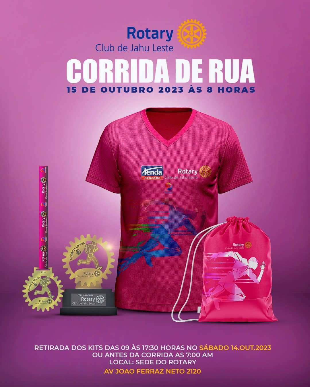 “SAVE THE DATE” 15 de outubro de 2023.  Corrida de Rua, organização Rotary Club De Jahu Leste.
