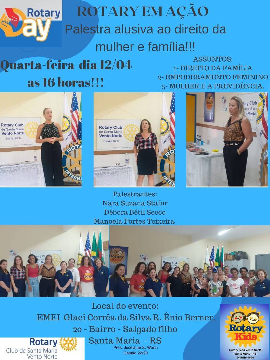 Palestra alusiva direito da mulher e família 