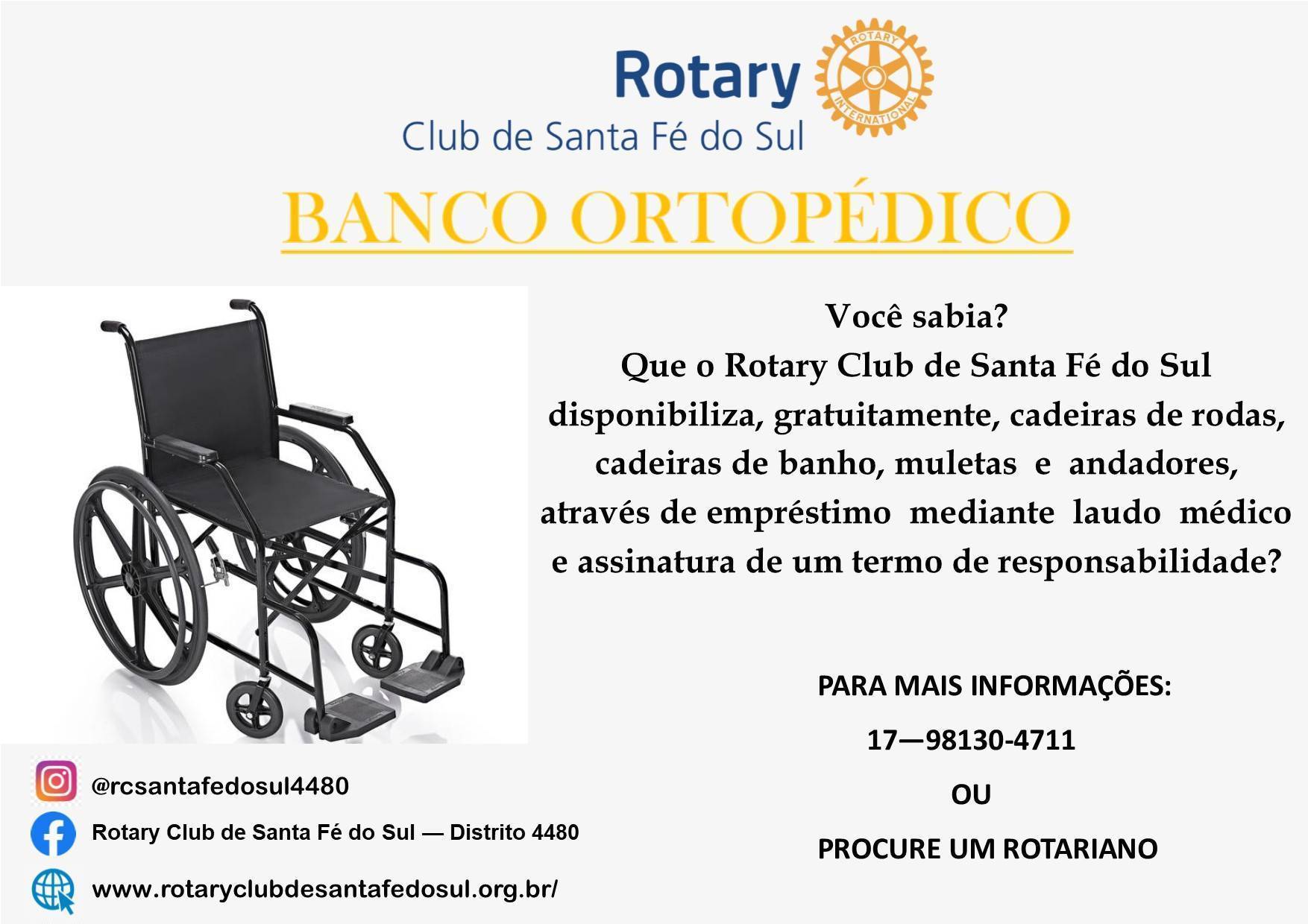 Banco Ortopédico do Rotary Club de Santa Fé do Sul