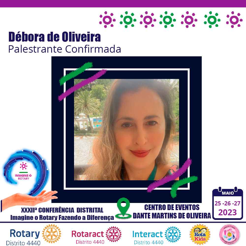 Débora de Oliveira, palestrante confirmada