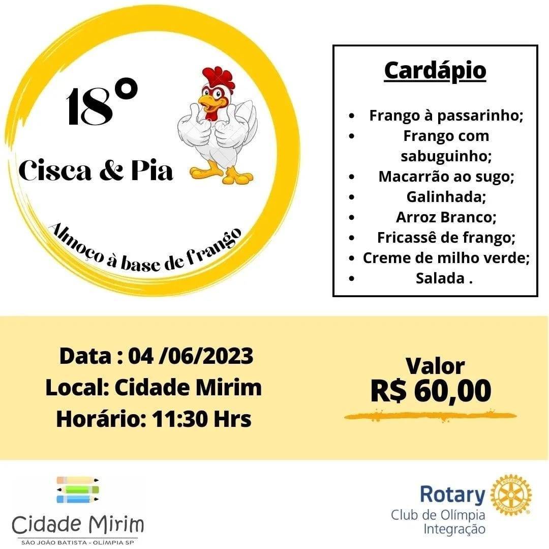 Rotary Club de Olímpia Integração - 18º Cisca e Pia