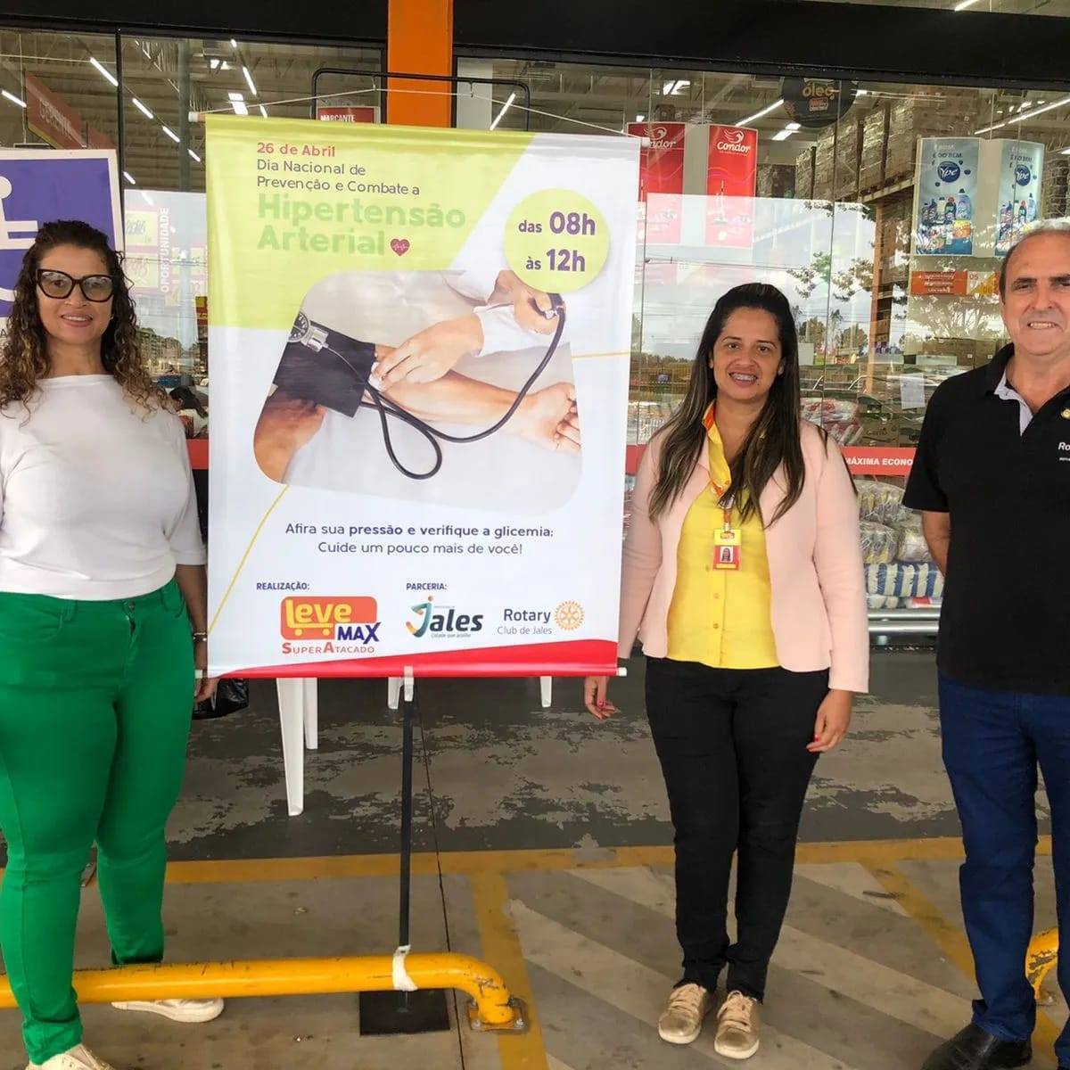 Texto do Rotary Club de Jales:  Rotary em ação 26/04/23 dia nacional de combate a Hipertensão arterial.