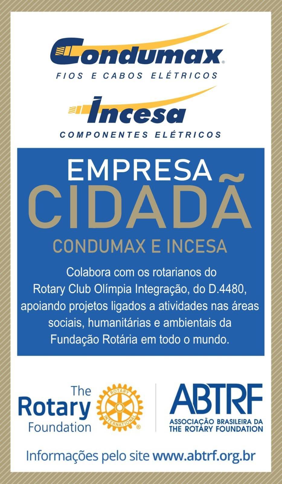 Texto do Gov. Assistente Brasilino:  Condumax / Incesa renovou a assinatura de  empresa Cidadã por mais um ano.
