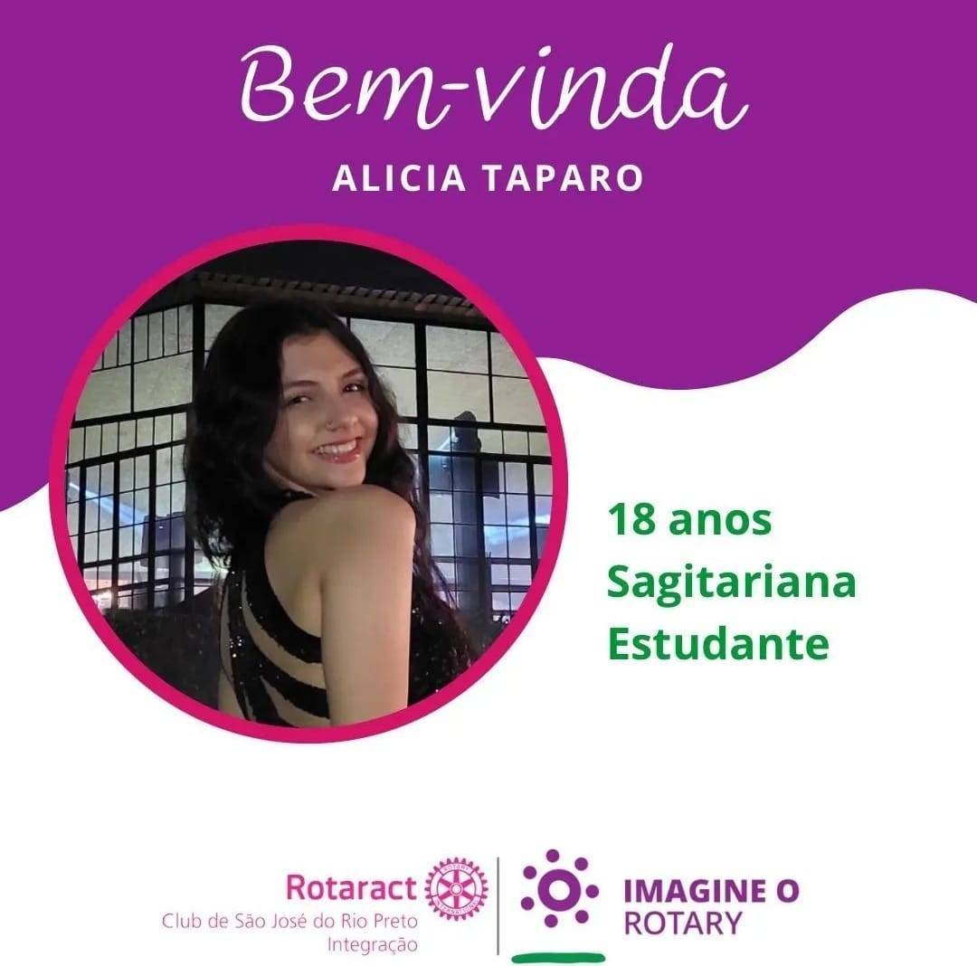 É com muita alegria que damos as boas-vindas à nossa nova associada, @alitaparo , ao Rotaract Club de São José do Rio Preto Integração!