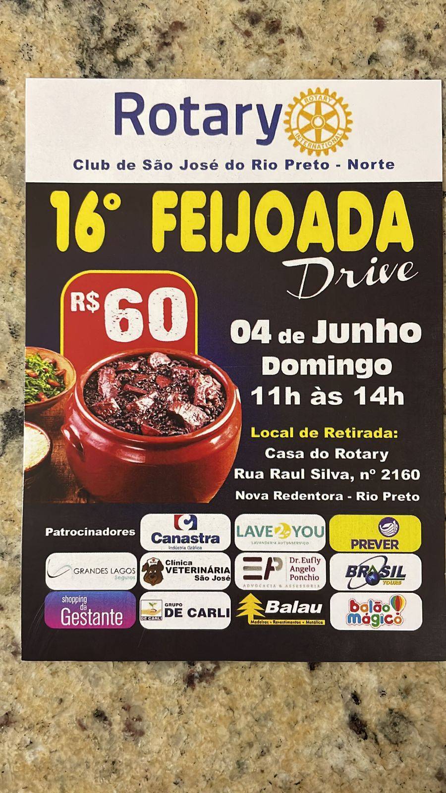 Feijoada do Rotary Club de São José do Rio Preto Norte