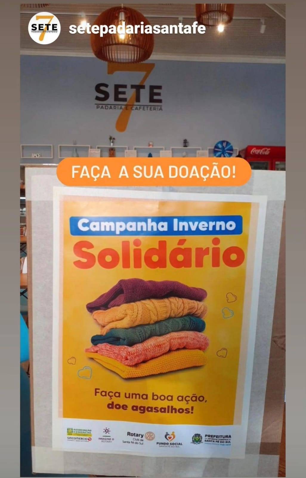 Campanha do agasalho pelo Rotary Club de Santa Fé do Sul.