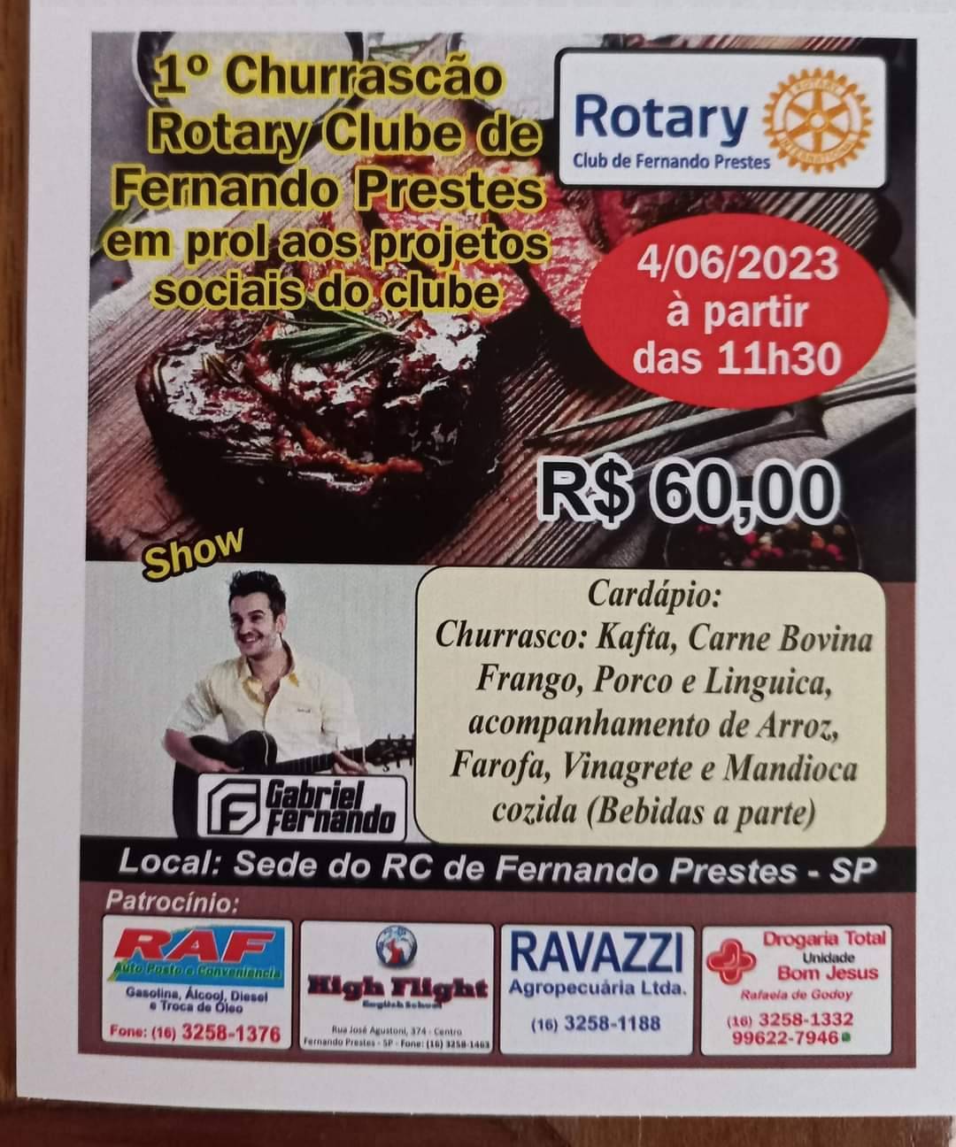 1º Churrasco Rotary Club de Fernando Prestes.
