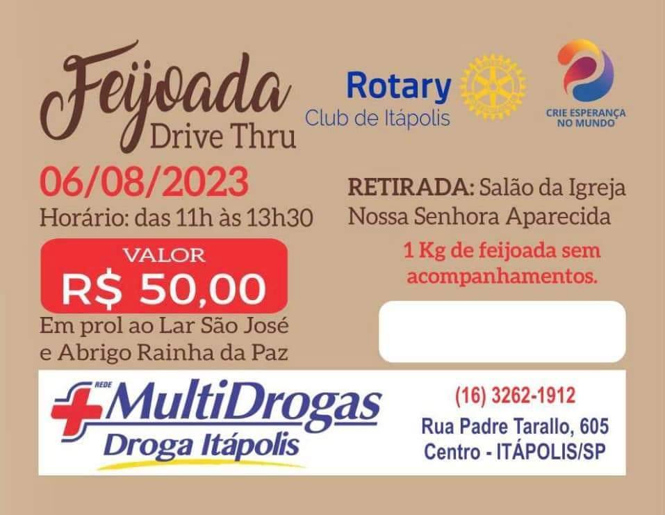 Rotary Club de Itápolis faz venda de Feijoada.
