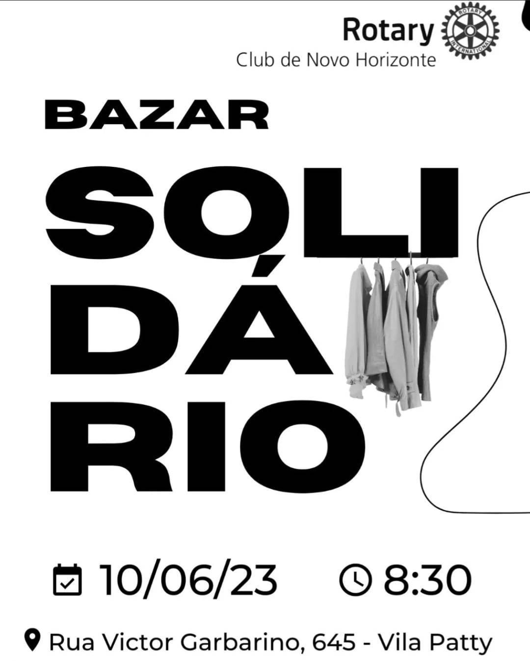 Bazar Solidário pelo Rotary Club de Novo Horizonte.