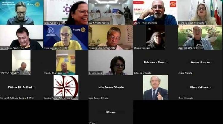 Reunião Hibrida no Rotary Club de Marília Pioneiro.