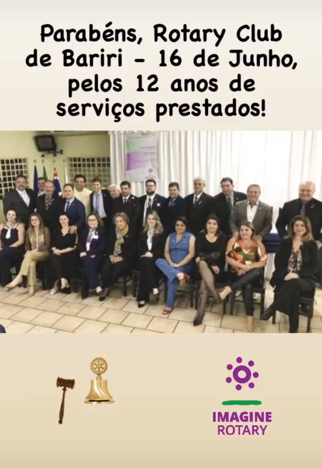 Rotary Club de Bariri comemora seus 12 anos.