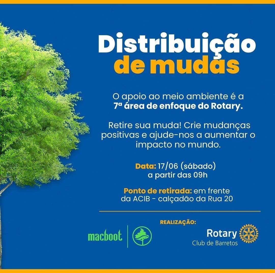 Rotary Club de Barretos distribuindo Mudas.