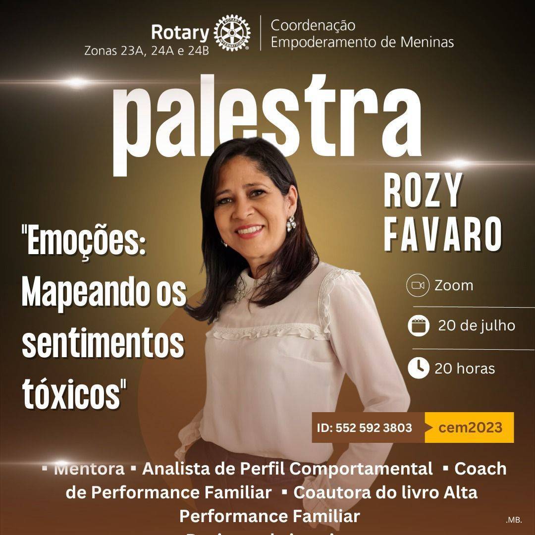 Rotary Zonas 23A, 24A e 24B convida para palestra