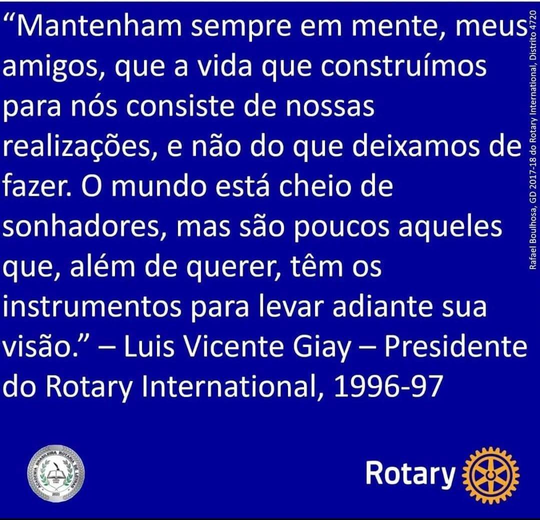 Mensagem Luis Vicenti Giay - Presidente do Rotary International 1996-97