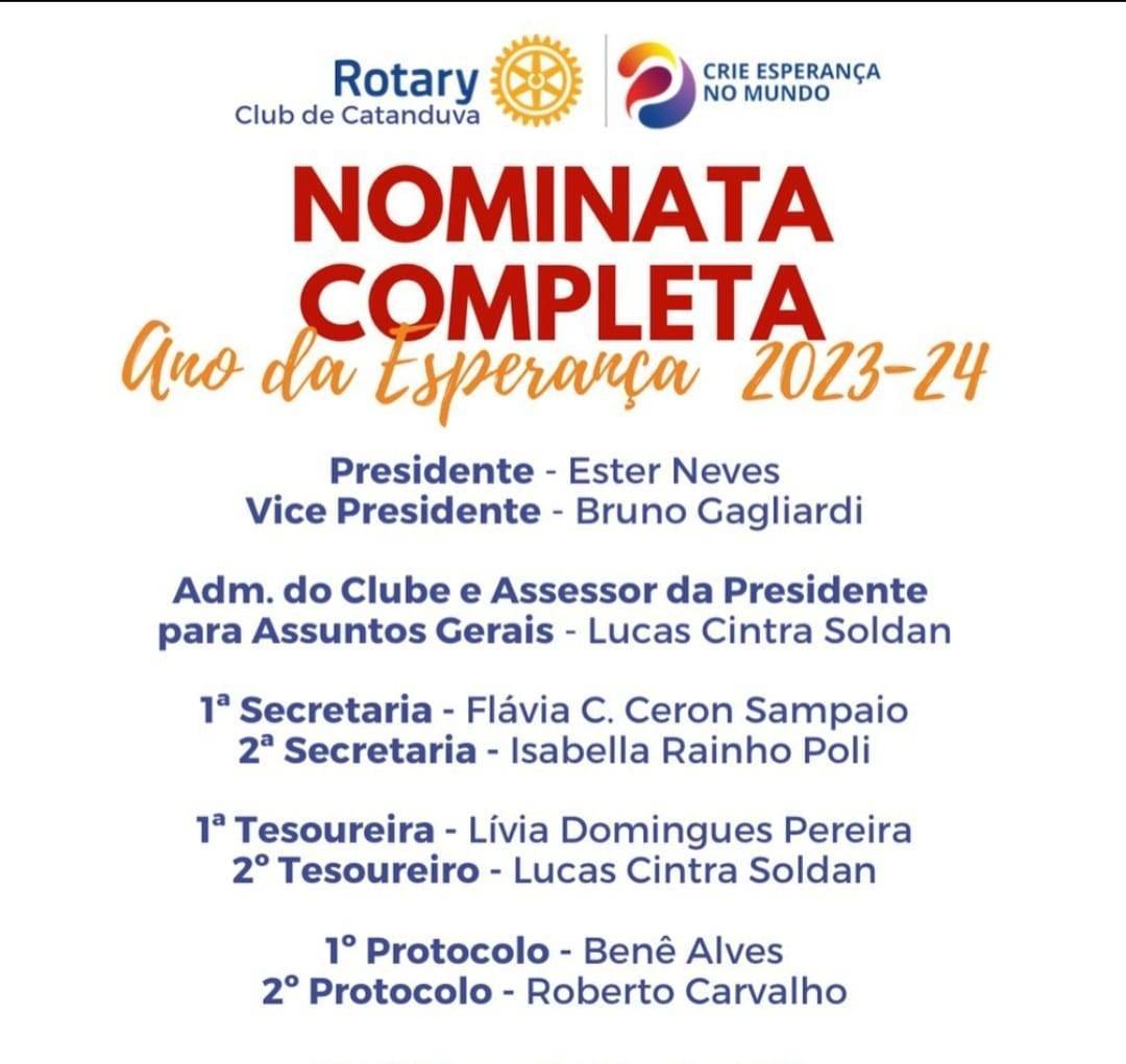 Rotary Club de Catanduva - Nominata Completa