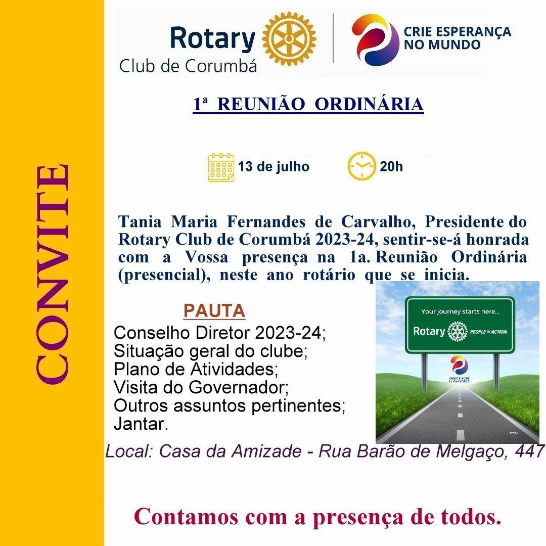 1ª Reunião Ordinária do Rotary Club de Corumbá