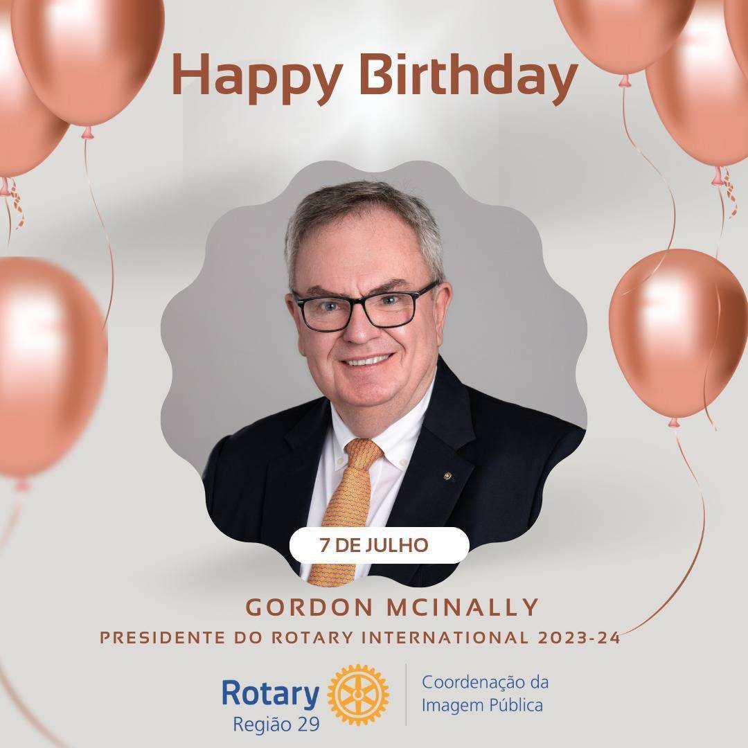 Aniversario do Presidente do Rotary International Gordon Mcinally