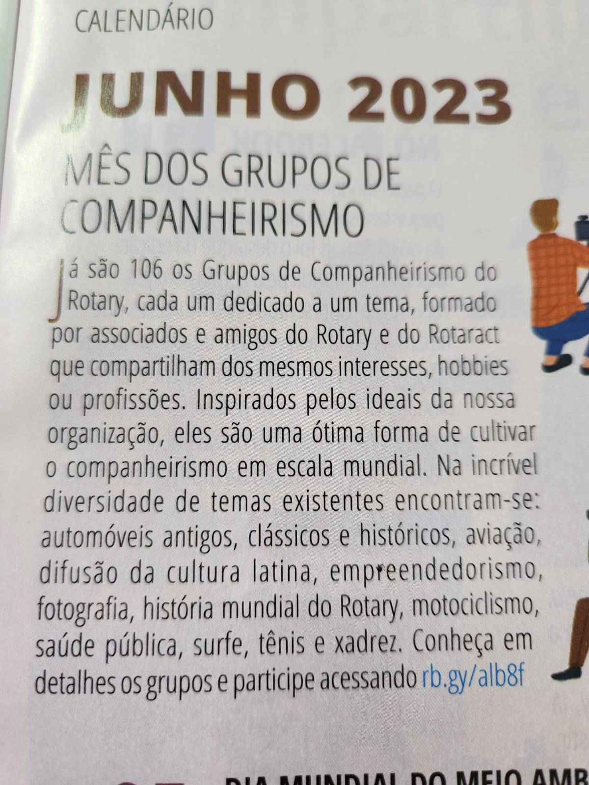 Seja um Associado do Grupo de Companheirismo do Rotary
