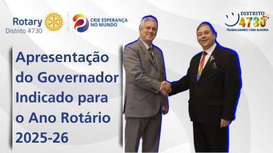 Na foto o Governador 2023-24 Laerzio Chiesorin Junior e o Governador Indicado para o ano rotário 2025-26 Marcelo Passos