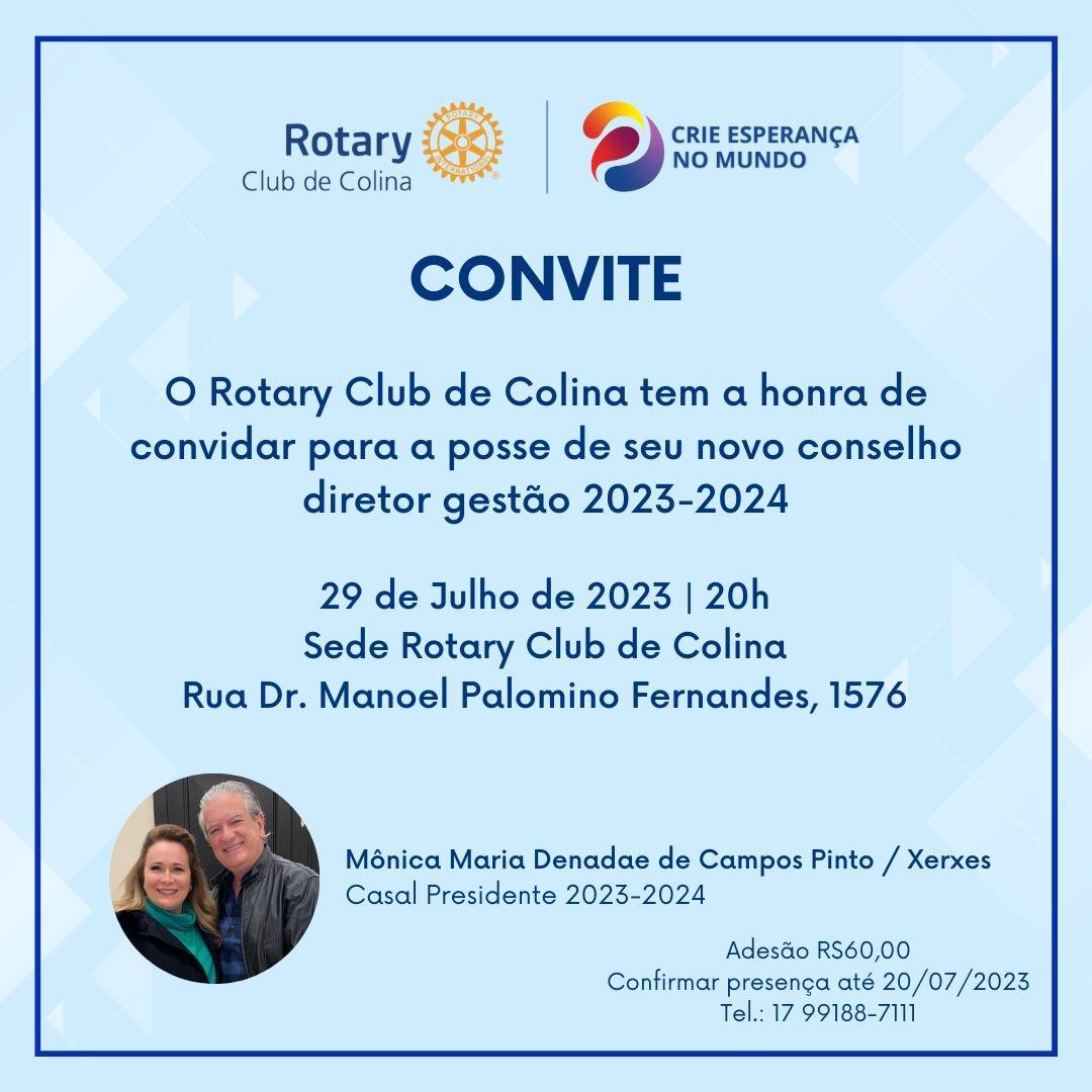 Convite do Rotary club de Colina