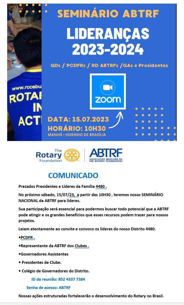 Convite para a comissão Nacional da ABTRF