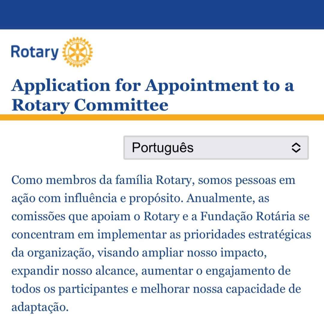 Inscrições Abertas para Comissões do Rotary 