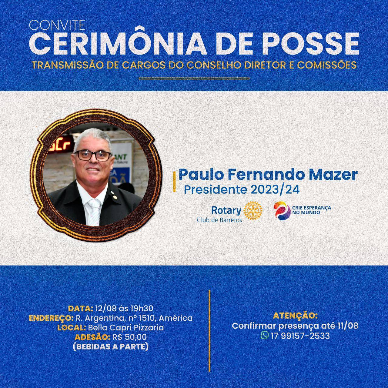 Convite - Cerimônia de Posse