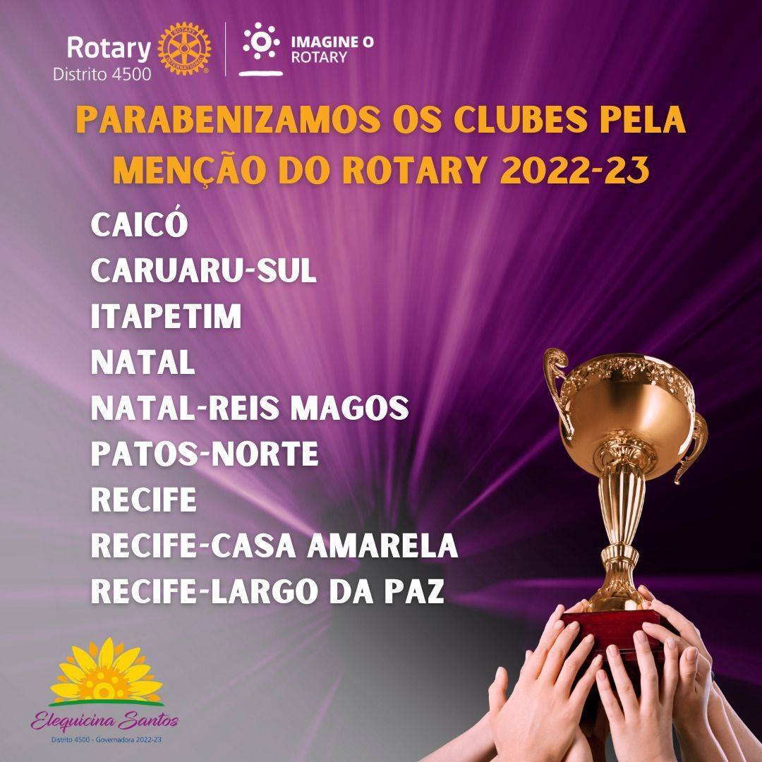 O RC de Patos Norte recebeu a Menção do Rotary