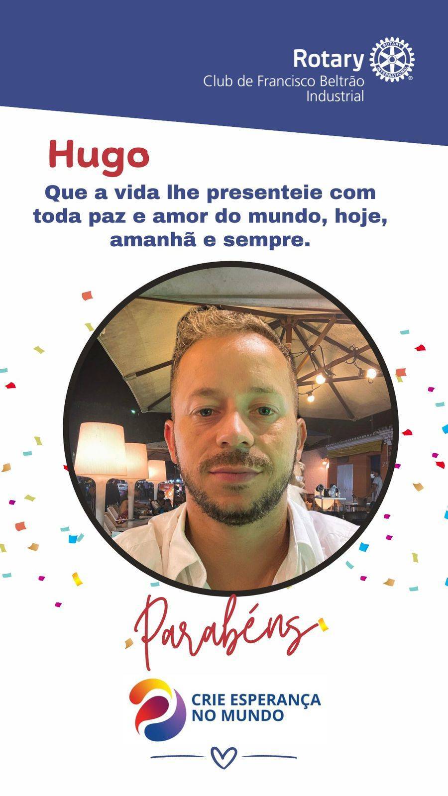 Parabéns ao companheiro Hugo Leonardi