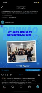 Hoje Terça-Feira dia 18 de julho de 2023, aconteceu a segunda reunião ordinária do nosso @icpatobranco da gestão 2023/24. Tivemos a presença do nosso querido interactiano @muri_v.z que estava em seu intercâmbio no México. . . . . . . . . . . . . #paratodosverem A arte é composta por tons diferentes de azul claro e azul escuro, ao centro se encontra a foto dos nossos interactianos do @icpatobranco em cima dessa foto temos a escrita “2ª Reunião Ordinária” atrás dessa escrita está com um tom de sombreamentos na cor azul claro escrito “Reunião Reunião”. Em baixo da foto temos o logo do do nosso @icpatobranco e o logo Crie esperança no mundo da gestão 2023/24.