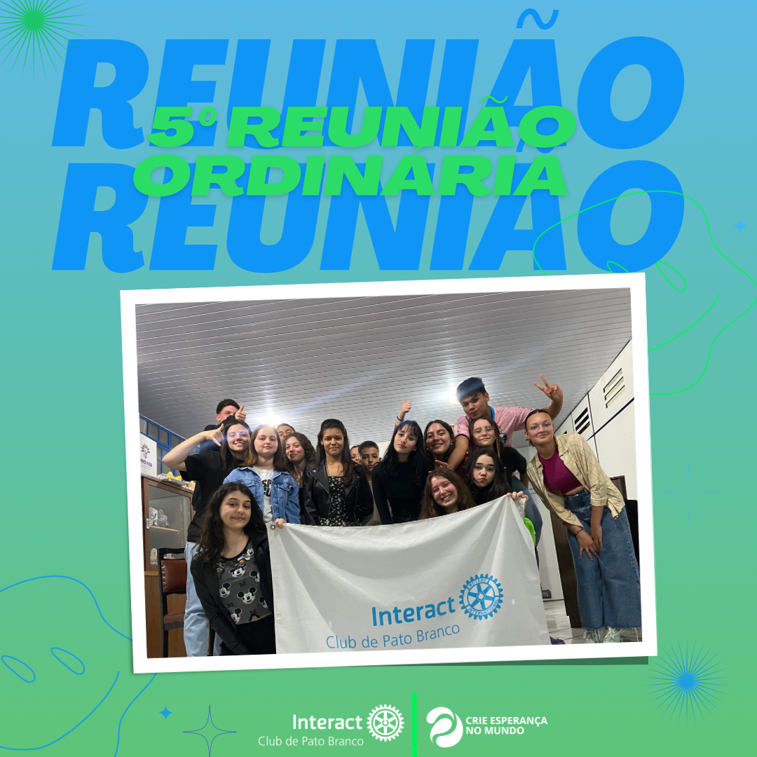 Hoje dia 15 de agosto de 2023, aconteceu a nossa quinta reunião ordinária do @icpatobranco  . . . . . . . . . . . . . . #paratodosverem A arte é composta por tons verdes e azuis claros, ao centro se encontra a foto dos nossos interactianos, em baixo da foto temos os logos do nosso @icpatobranco e o logo da gestão crie esperança no mundo 2023/24