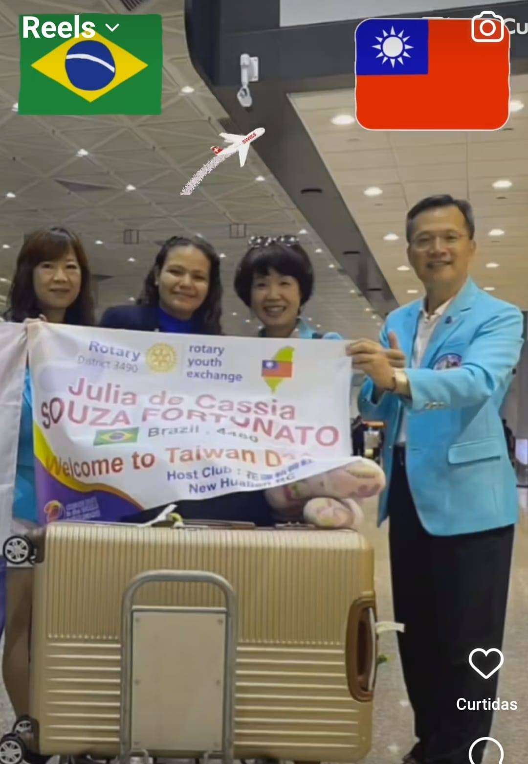 Intercambista brasileira chega em Taiwan