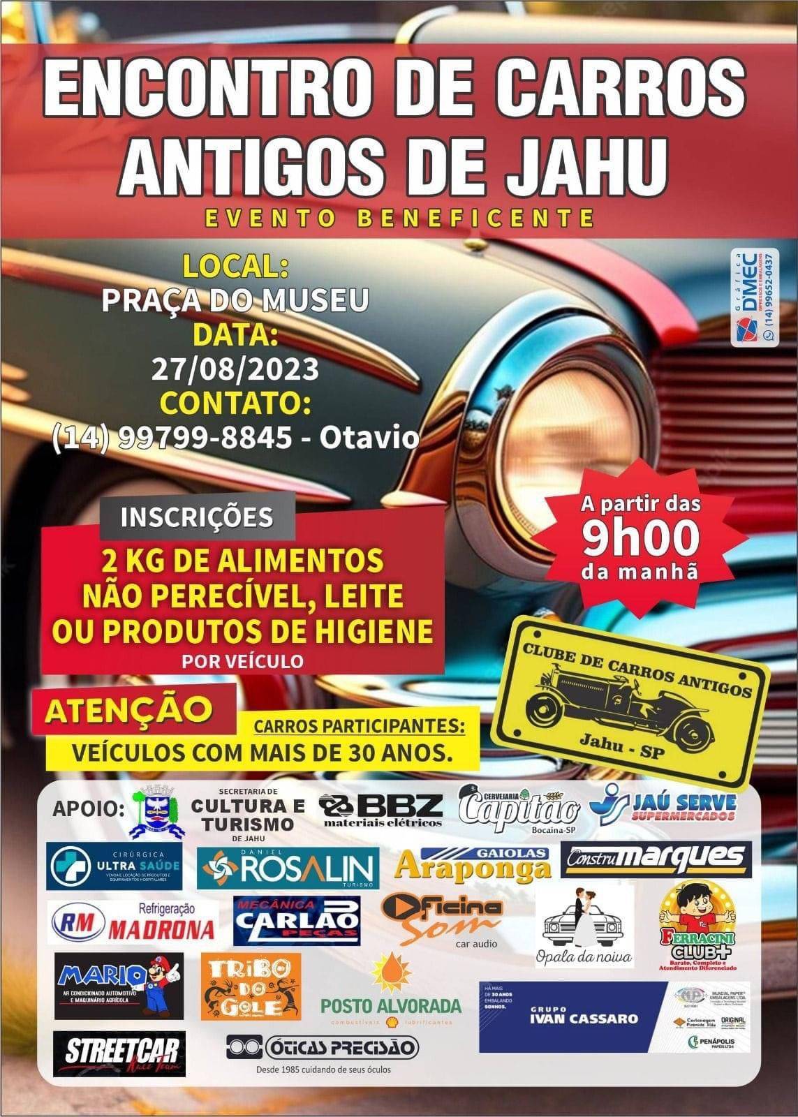 Rotary Club de Jahu Leste irá participar de Encontro de Carros Antigos 