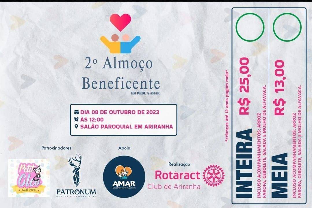 Almoço Beneficente em prol da AMAR