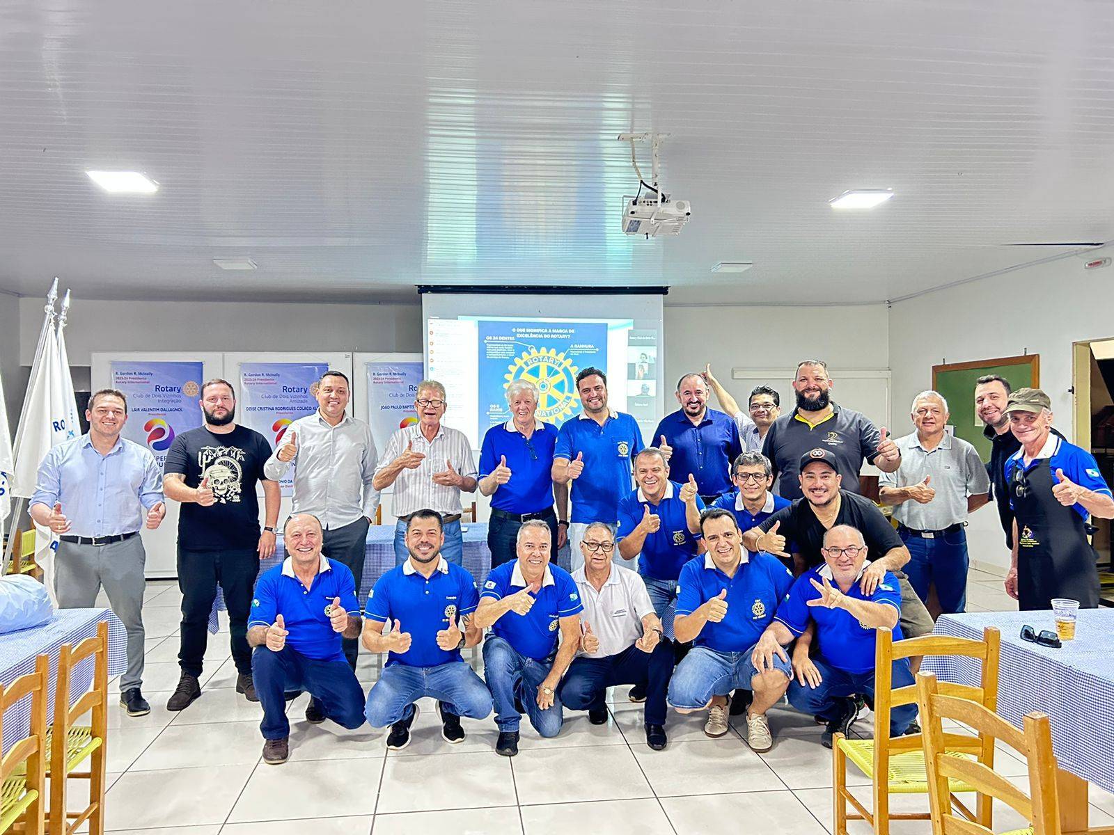 O Rotary Club de Dois Vizinhos aproveitoua Mentoria Rotária com todos os seus companheiros.