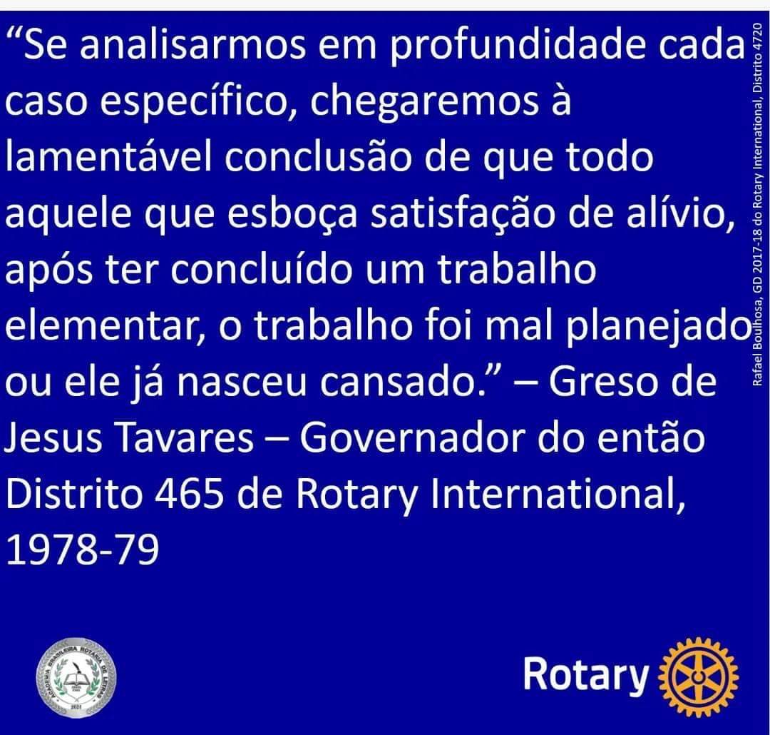 Mensagem do Governador Distrital 465 do Rotary Internacional 78-79