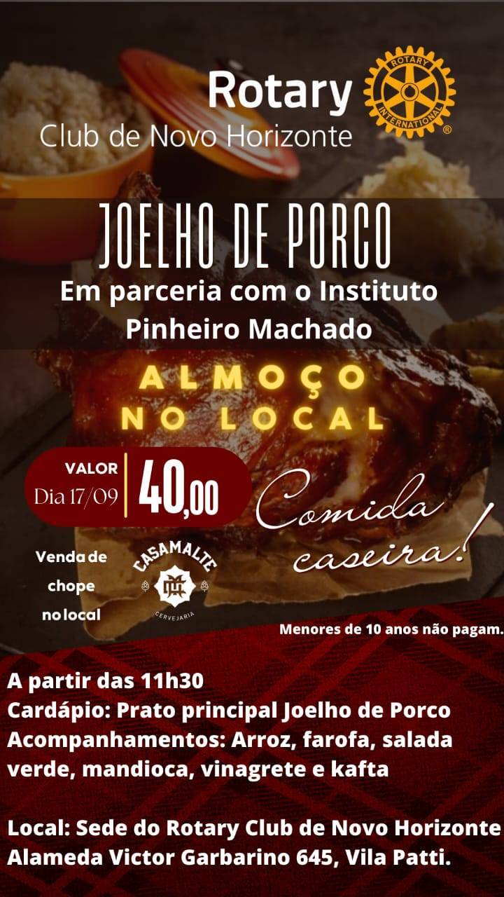 Rotary Club de Novo Horizonte promove Almoço