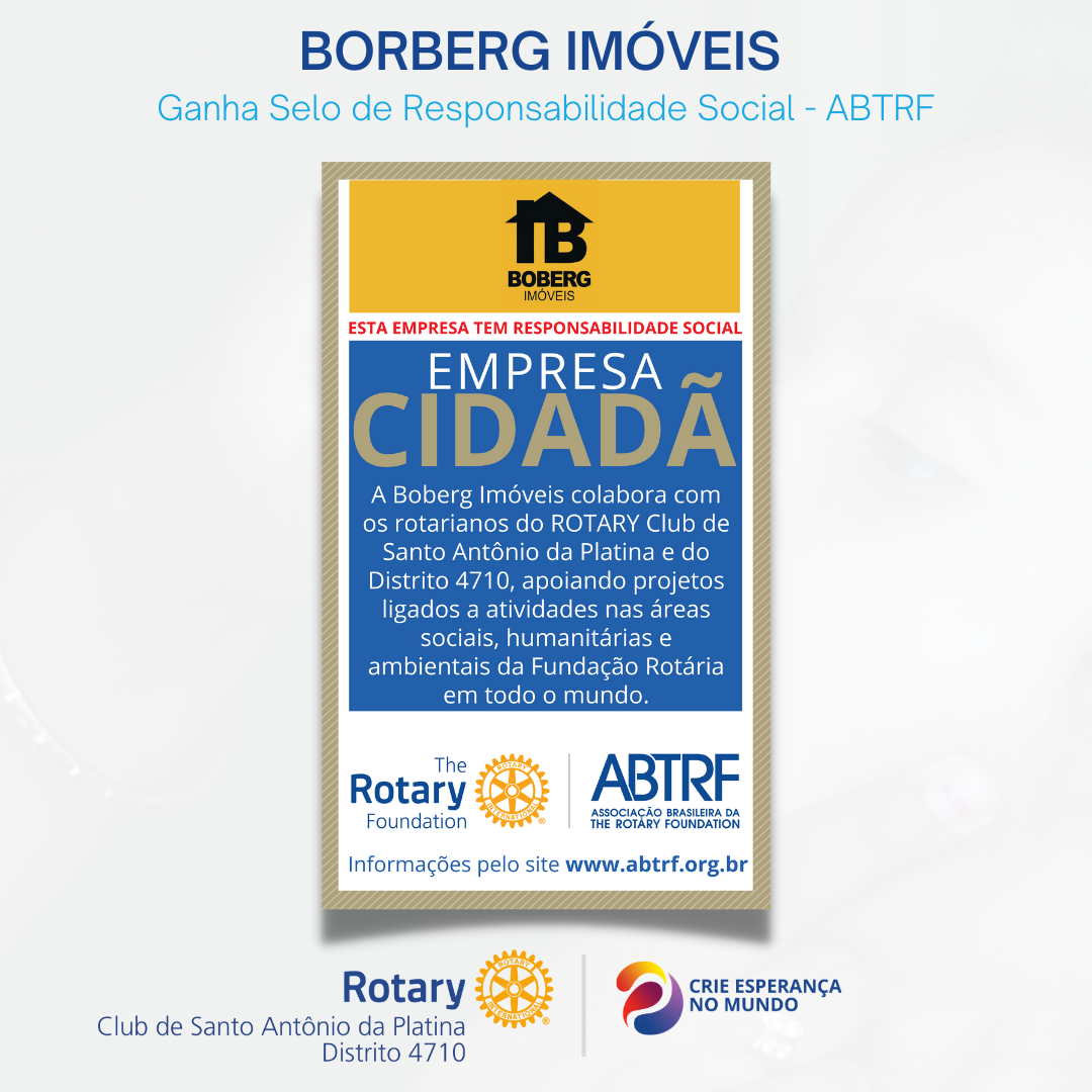 Boberg Imóveis: Compromisso com a Responsabilidade Social Reconhecido pela ABTRF