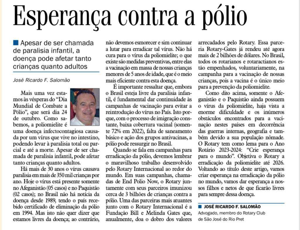 Virou Notícia - Esperança contra a Pólio