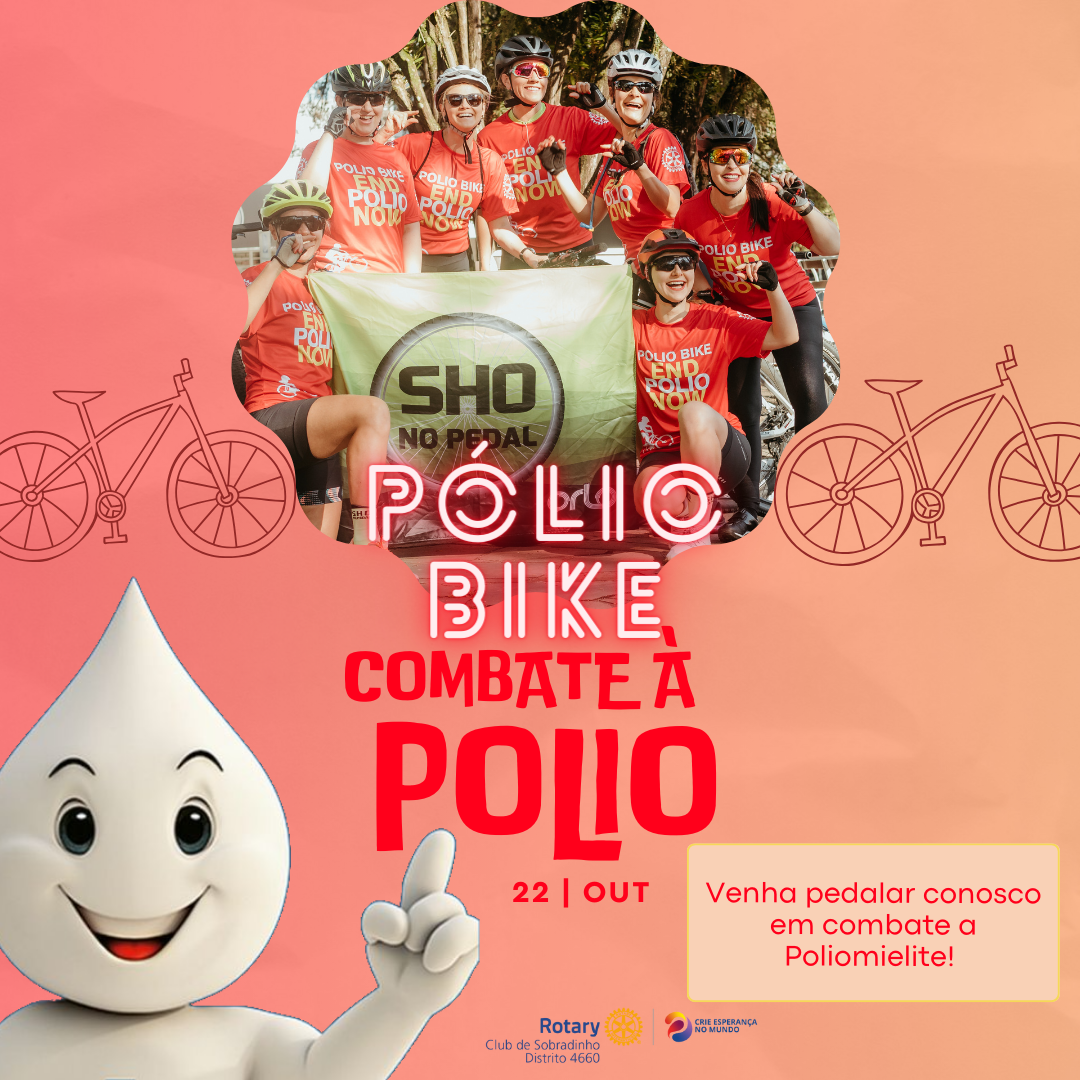 O evento da PólioBike tem o intuito de incentivar o combate ao fim da poliomielite.
