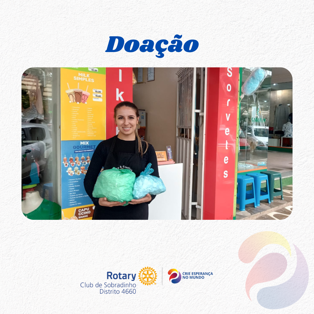 Recebemos mais uma doação de tampinhas da sorveteria Fritz, somos gratos.