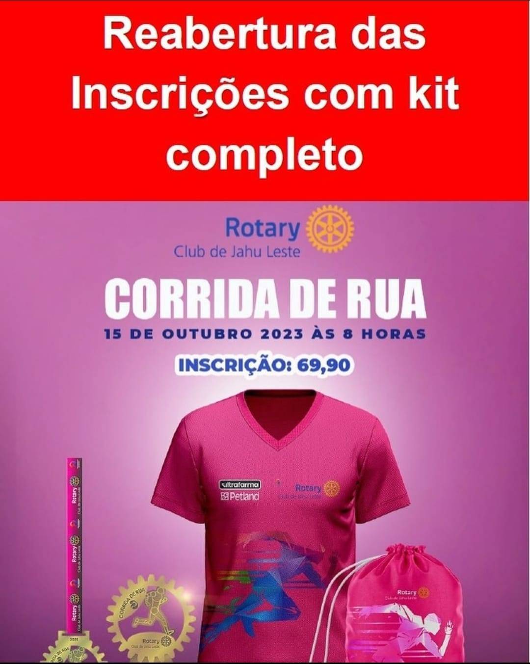 Corrida de rua - reabertura de inscrições com Kit