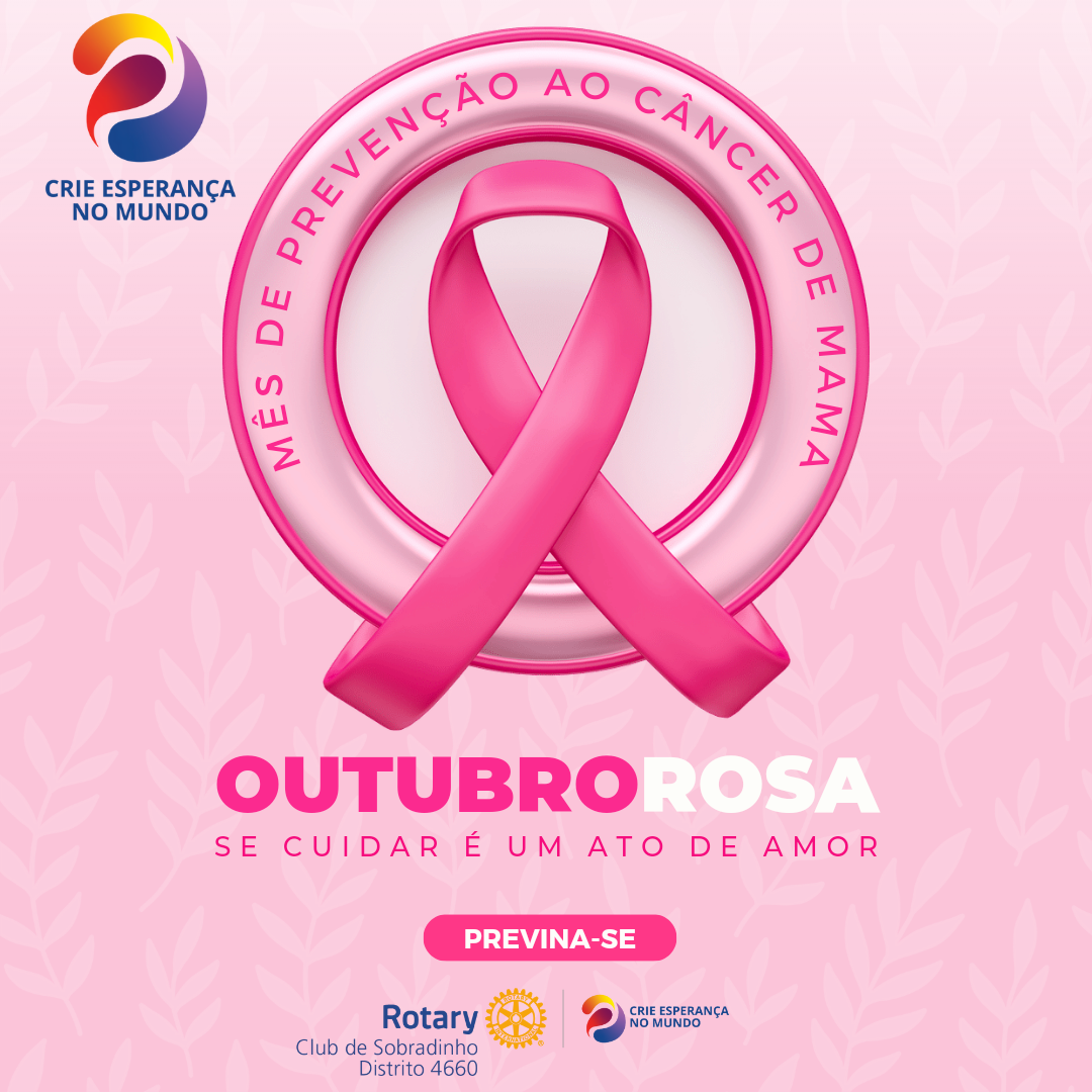 Neste mês vamos juntos prevenir o câncer de mama! Se cuide, se ame. 