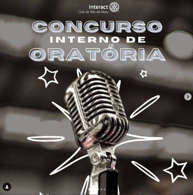 Na tarde de sábado do dia 23 deste mês, foi realizado o Concurso Interno de Oratória do Interact Club de Três de Maio da gestão 2023/2024!  O tema abordado foi “Proteção ao meio ambiente: o papel do Rotary no combate às mudanças climáticas!” contando com a colaboração da Valesca Villes, Mara Cassol e Jaqueline Mendonça como equipe avaliadora!  Tivemos como participantes os associados: @yasfaoro_ @moises @luizasdutra @eduarda_porath @helenacelibato @augustoheritter @mizzfs @dudarafaeli_ @letii_cortese  O pódio se deu em: 🥇Yasminn Faoro 🥈Moisés de Souza 🥉Luíza Dutra  👏Parabéns a todos, sabemos o quão desafiador é falar em público e se permitir experiências como essa é o primeiro passo do desenvolvimento pessoal! ❤️Boa sorte à nossa companheira Yasminn que irá nos representar no Concurso Distrital de Oratória!  #ictmcriandoesperança  #paratodosverem A postagem possui de fundo uma foto de um microfone. A escrita "Concurso Interno de Oratória" está no centro nas cores cinza e branco. Acima, o logo do Interact Club de Três de Maio, na cor branca. As demais fotos que se seguem foram tiradas no dia da atividade, com participação dos jurados e dos participantes.