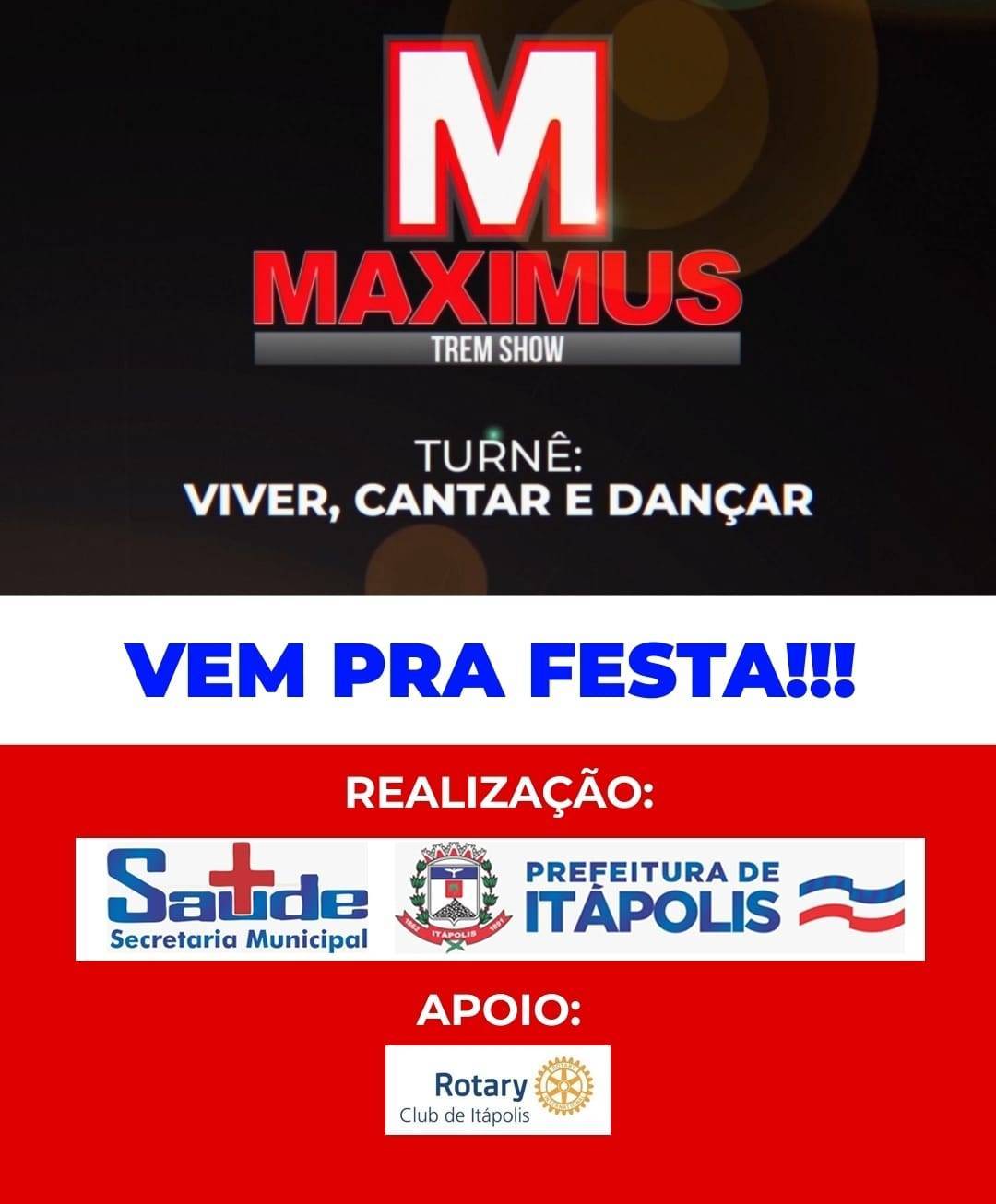 Máximus Turnê convida para Vacinação 
