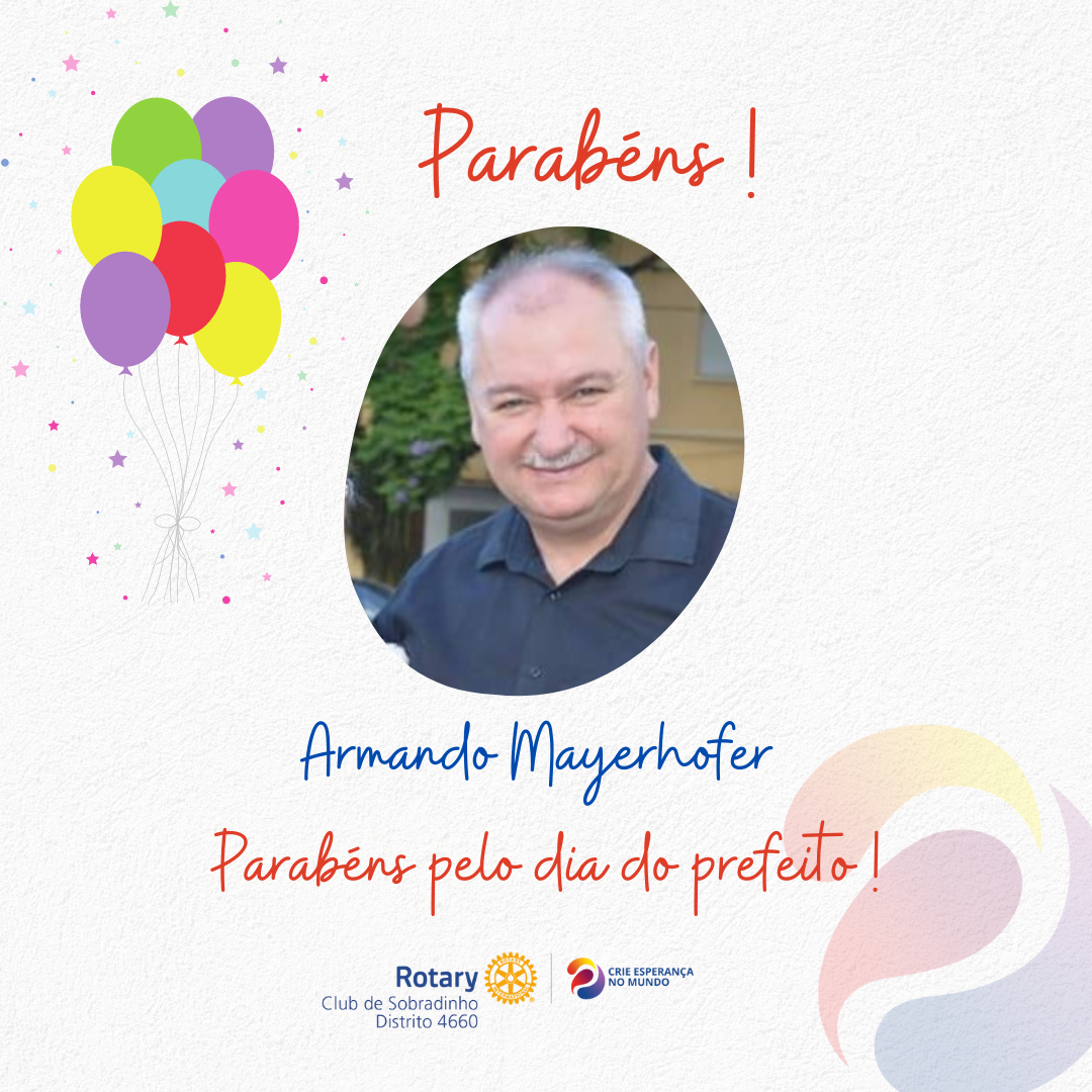 Parabéns em especial hoje ao nosso Prefeito pelo seu dia !